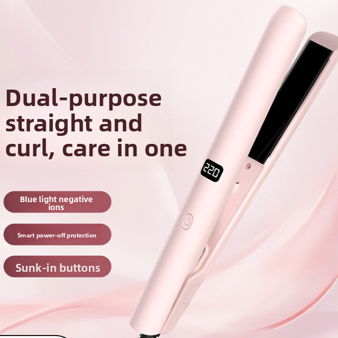 Dual Function Hair Straightener and Curling Iron with Negative Ion Technology