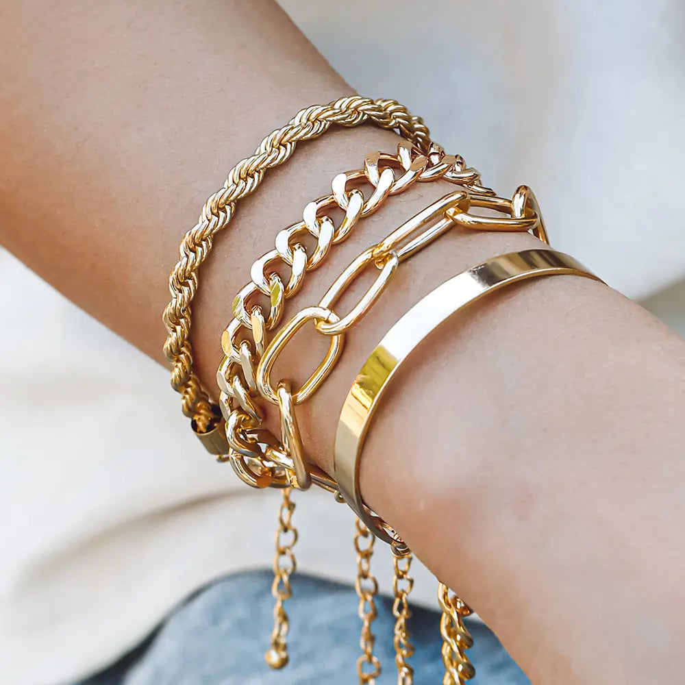 Jewellery Smooth Mixed Twist Chain Hand Jewellery Threaded E