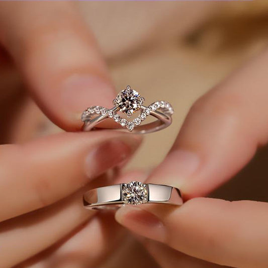Coronation Open Couple Zircon Rings