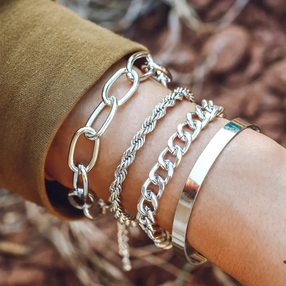 Jewellery Smooth Mixed Twist Chain Hand Jewellery Threaded E