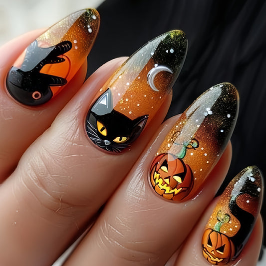 Press-On Fake Nails Almond Shape