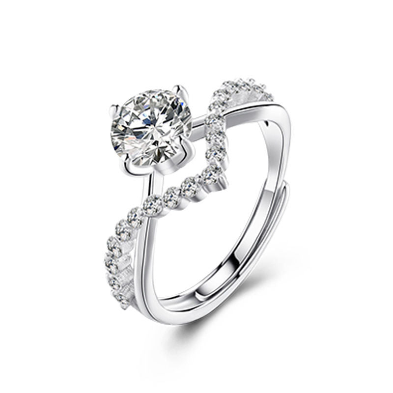 Coronation Open Couple Zircon Rings