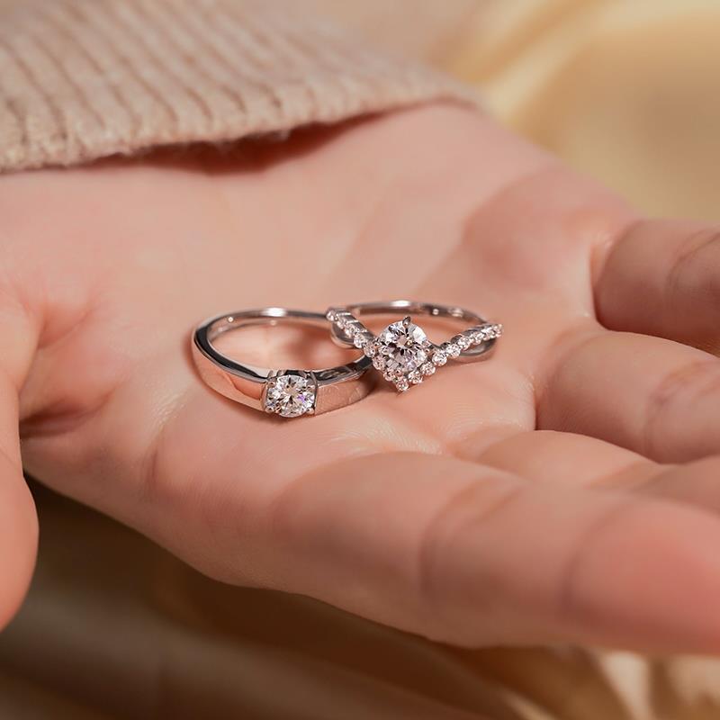 Coronation Open Couple Zircon Rings