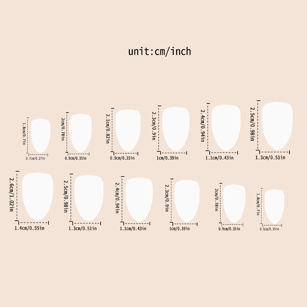 Press-On Fake Nails Almond Shape