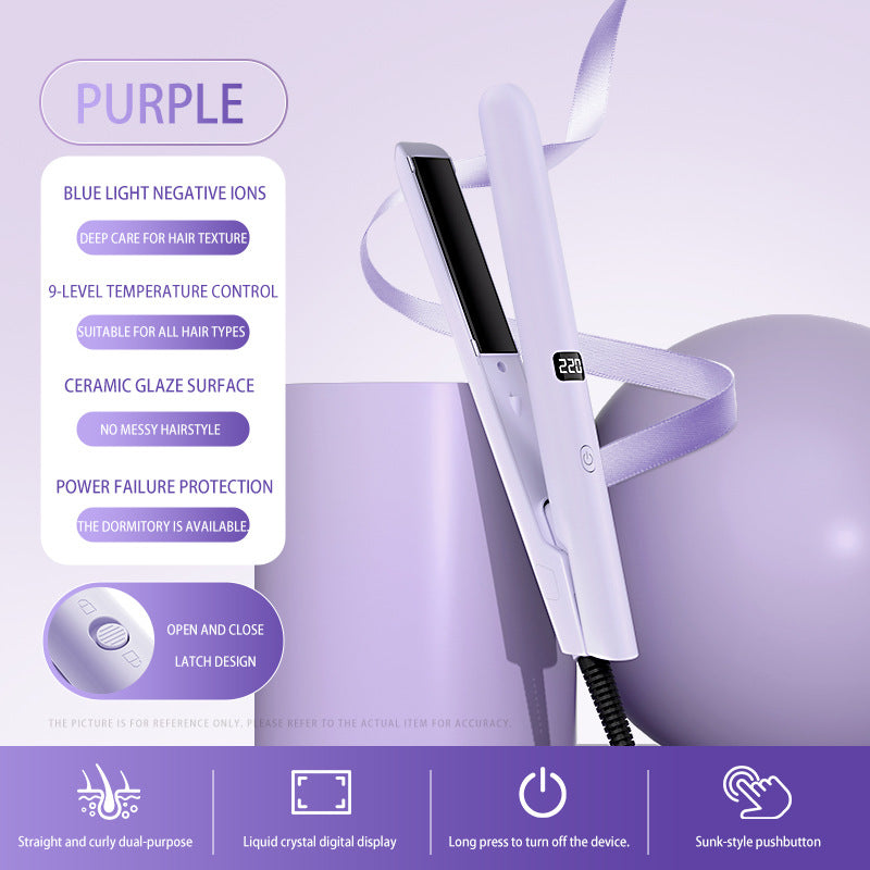 Dual Function Hair Straightener and Curling Iron with Negative Ion Technology